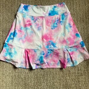 Pink and Blue Ruffled Pickleball Mini Skirt